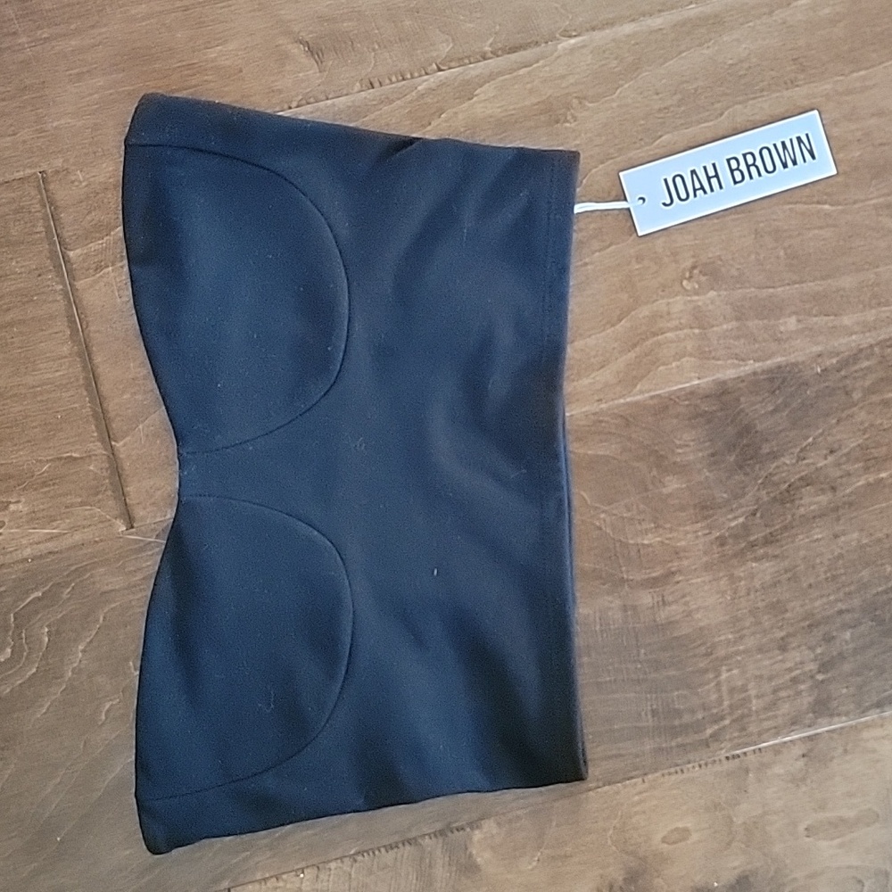 Black strapless crop top by Joah Brown size M/L. NWT